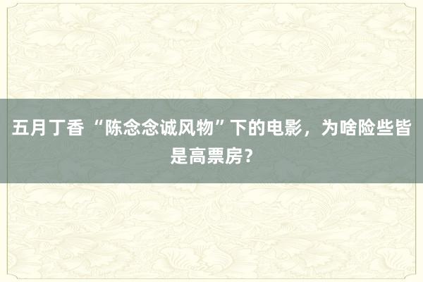 五月丁香 “陈念念诚风物”下的电影，为啥险些皆是高票房？