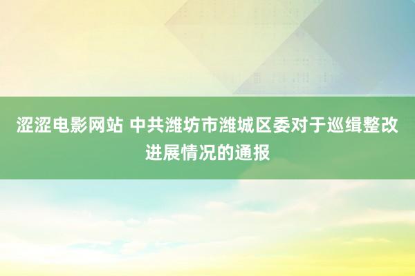 涩涩电影网站 中共潍坊市潍城区委对于巡缉整改进展情况的通报