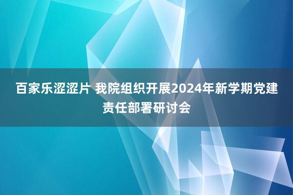 百家乐涩涩片 我院组织开展2024年新学期党建责任部署研讨会