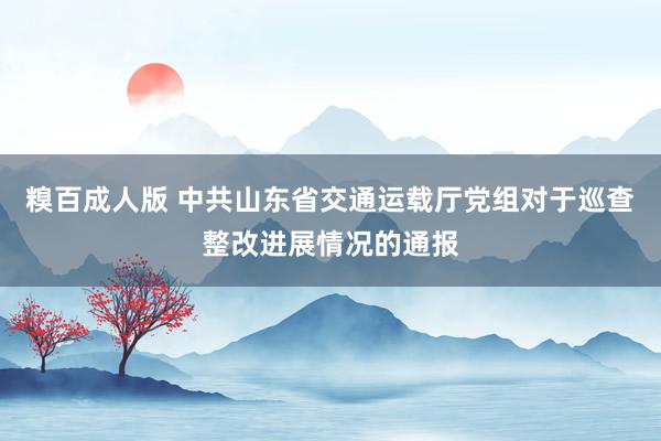 糗百成人版 中共山东省交通运载厅党组对于巡查整改进展情况的通报