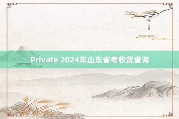 Private 2024年山东省考收货查询